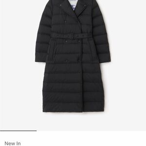 Black Burberry Long Nylon Hooded Puffer CoatPrice